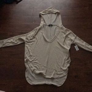tan hooded sweater